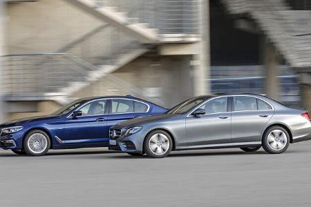 BMW 530i Luxury Line, Mercedes E 300 AMG Line, Exterieur