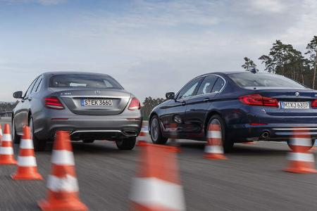 BMW 530i Luxury Line, Mercedes E 300 AMG Line, Exterieur