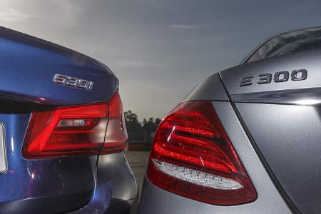 BMW 530i Luxury Line, Mercedes E 300 AMG Line, Exterieur