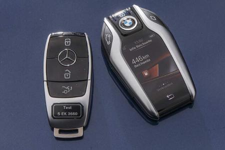 BMW 530i Luxury Line, Mercedes E 300 AMG Line, Schlüssel