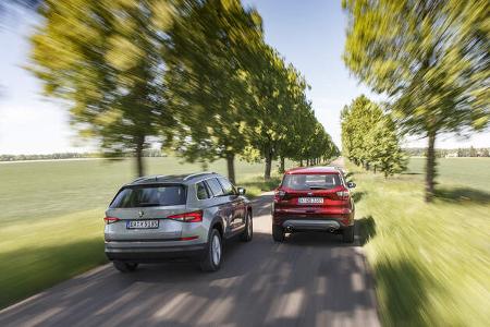 Ford Kuga 2.0 TCCi 4x4 DKG, Skoda Kodiaq 2.0 TDI 4x4 DSG, Exterieur Ford Kuga 2.0 TCCi 4x4 DKG, Skoda Kodiaq 2.0 TDI 4x4 DSG, Exterieur