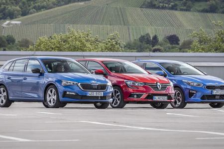 Kia Ceed 1.4 T-GDI, Renault Mégane TCe 140, Skoda Scala 1.5 TSI ACT, Exterieur