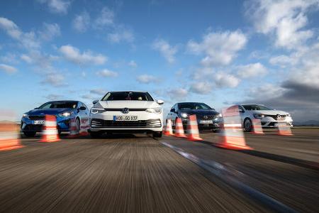 Kia Ceed 1.4 T-GDI GT Line, Opel Astra 1.4 DI Turbo Elegance, Renault Mégane Tce 140 Bose Edition, VW Golf 1.5 eTSI Style, Exterieur
