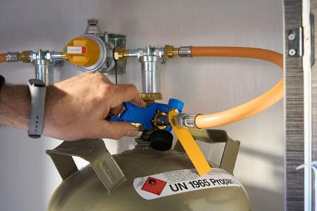 Mobil opt. Gasflaschenumschalt-Anlage HochdruckschlŠuche