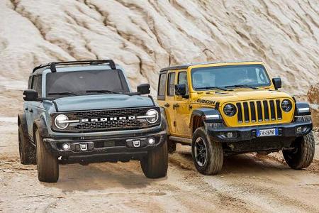 Ford Bronco Viertürer gegen Jeep Wrangler Unlimited