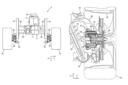 Mazda Hybrid Konzept Radnabenmotoren Kondensator