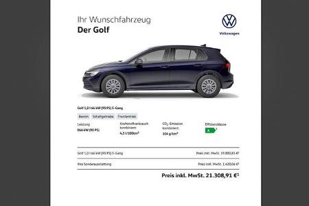 VW Golf Konfigurator, ams2620