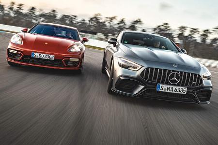 Mercedes-AMG GT 63 S, Porsche Panamera Turbo S, Exterieur Mercedes-AMG GT 63 S, Porsche Panamera Turbo S, Exterieur
