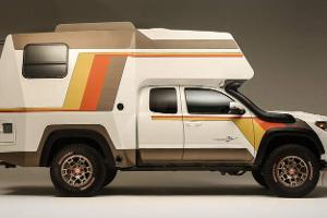 Pick-up-Camper im Achtziger-Jahre-Look