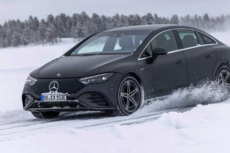 SPERRFRIST 12.3.22 00:01 Uhr Mercedes EQE Erprobung Winter Schweden Schnee SPERRFRIST 12.3.22 00:01 Uhr Mercedes EQE Erprobung Winter Schweden Schnee