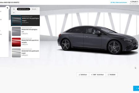 Mercedes-AMG EQE 43 4Matic Konfigurator (2022) Manufaktur graphitgrau Magno