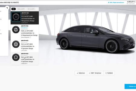 Mercedes-AMG EQE 43 4Matic Konfigurator (2022) AMG 21-Zoll Vielspeichen-LM-Räder