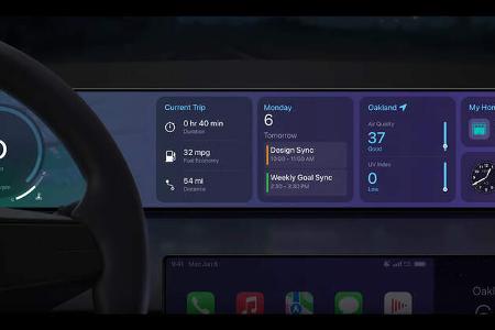 Apple Carplay Update mit neuen Designs und Steuerung von Komfortfunktionen im Auto.