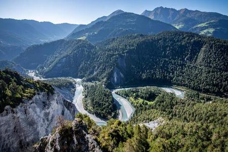 Alpen, Berge, Flusslauf, Rheinschlucht