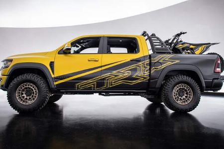 Jeep CJ Surge, Ram Backcountry, Ram TRX Gold Shot Concepts SEMA 2022