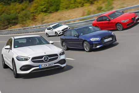 Alfa Romeo Giulia, Audi A4, Genesis G70, Mercedes-Benz C-Klasse Alfa Romeo Giulia, Audi A4, Genesis G70, Mercedes-Benz C-Klasse