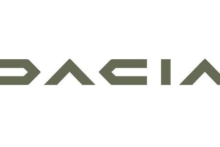 Neuer Dacia Schriftzug auf weißem Grund