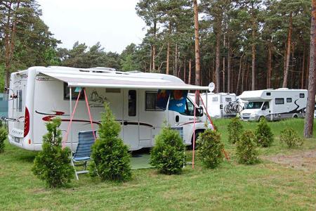 Campingplatz, Caravans, BŠume, Wiese