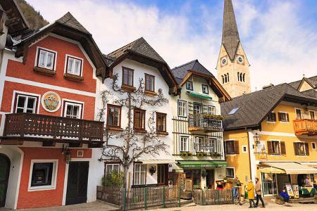 Marktplatz, HŠuser, Kirchturm, Himmel