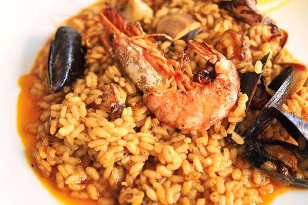 Reispfanne Paella, Krustentiere, Muscheln