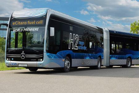 Weltpremiere auf dem Global Public Transport Summit 2023: Mercedes-Benz eCitaro fuel cell – mehr Reichweite dank Brennstoffzelle World premiere at Global Public Transport Summit 2023: Mercedes-Benz eCitaro fuel cell – greater range thanks to fuel cel