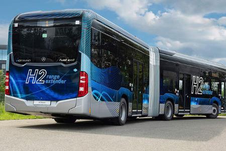 Weltpremiere auf dem Global Public Transport Summit 2023: Mercedes-Benz eCitaro fuel cell – mehr Reichweite dank Brennstoffzelle World premiere at Global Public Transport Summit 2023: Mercedes-Benz eCitaro fuel cell – greater range thanks to fuel cel