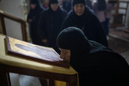 Christen feiern Weihnachten in Syrien. 