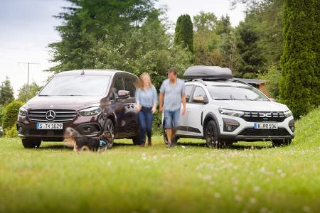 Dacia Jogger und Mercedes Citan T-Klasse mt Campingbox