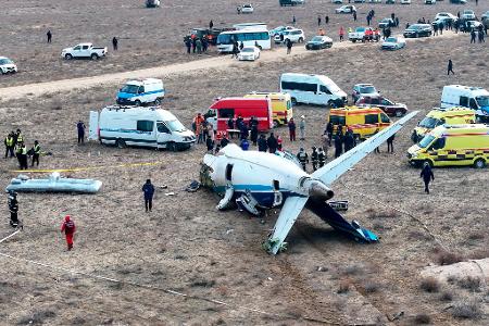 Das Wrack der Embraer 190.