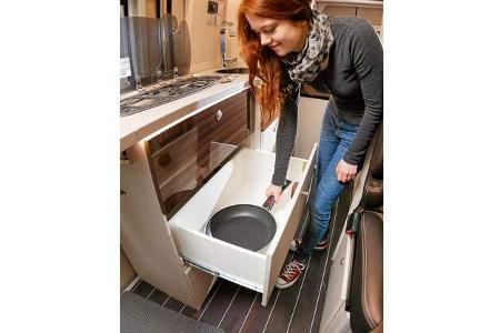 Fünf Schubladen bieten viel Platz.