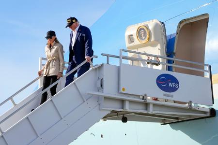 Trump kam mit seiner Frau Melania nach Kalifornien. 