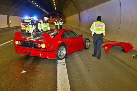 Ferrari F40 Unfall