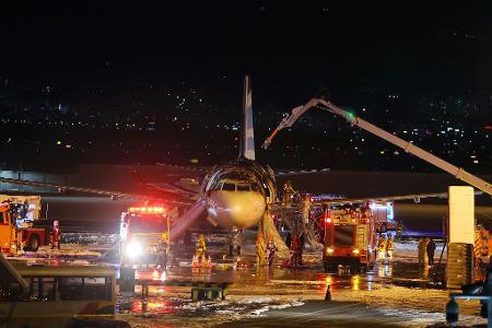 Der Brand ereignete sich am Flughafen der Stadt Busan.