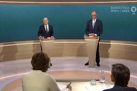 Olaf Scholz und Friedrich Merz schenken sich im TV-Duell nichts.