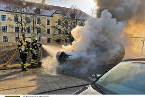 Containerbrand mit Rauchausbreitung (Georgenschwaige)