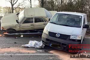 Schwerer Verkehrsunfall auf der BAB 43 - vier Verletzte, davon eine Person mit lebensbedrohlichen Verletzungen