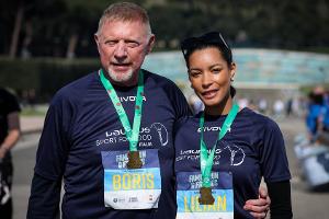 Mit Lilian in Neapel: Boris Becker läuft für den guten Zweck