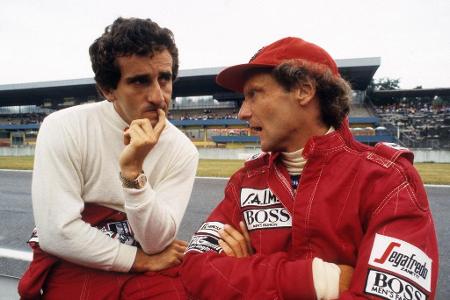 Niki Lauda vs. Alain Prost - 1984 will es Lauda noch einmal wissen. Im McLaren liefert er sich ein heißes Duell mit Teamkollege Alain Prost. Die beiden gewinnen zwölf der 16 Rennen. Prost entscheidet den wegen starker Regenfälle nach der Hälfte abgebrochenen Monaco-GP für sich, bekommt dafür aber nur die halbe Punktzahl. Genau diese Zähler fehlen ihm in der Endabrechnung, Lauda wird Weltmeister.