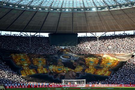 DFB-Pokal: Eintracht Frankfurt - Borussia Dortmund - Es ist das Spiel des Jahres für die Eintracht-Fans: Gegen Borussia Dortmund soll im Pokal-Finale endlich wieder ein Titel her. Anders ist die Choreographie der Hessen nicht zu deuten.