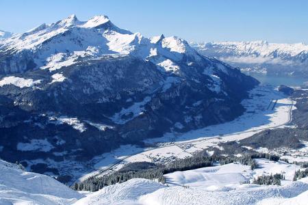Wintersportregion, Berge, WŠlder, Schnee, Himmel