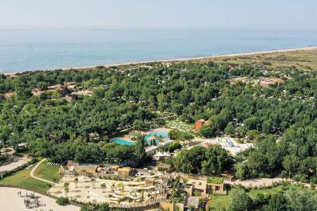 Vogelperspektive, Campingplatz, BŠume, HŠuser, Pool, Strand, Meer
