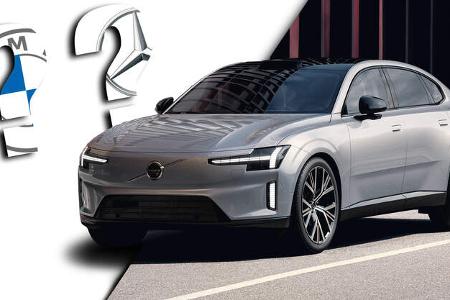 Volvo ES90 Aufmacher Collage Logo BMW Mercedes