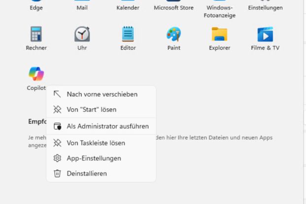 Das Windows 11-Startmenü bietet vielseitige Anpassungsmöglichkeiten – Nutzer können Apps anheften, verschieben oder mit erweiterten Optionen verwalten.