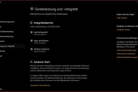 Geräteleistung und -integrität: Überprüfung von Speicher, Software und Systemzeit für eine optimale Gerätestabilität.