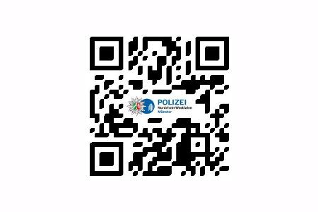 Foto: Polizei Münster. (Das Foto zeigt den QR-Code, er auf die Internetseite der Personalwerber der Polizei Münster führt. Veröffentlichung mit dieser Pressemeldung honorarfrei)