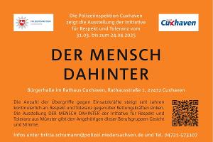 Wanderausstellung "Der Mensch dahinter" vom 31.03. - 24.04.2025 im Rathaus der Stadt Cuxhaven (Fotos im Anhang)