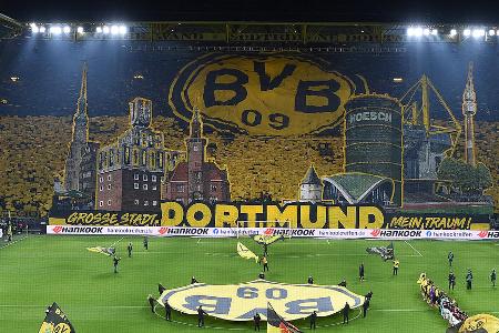Bundesliga: Borussia Dortmund - Eintracht Frankfurt - Eine Hommage an die eigene Stadt: Im Heimspiel gegen Frankfurt zeigen die BVB-Fans mit ihrer aufwendigen Choreographie die Wahrzeichen, welche Sehenswürdigkeiten die Touristen in Dortmund alles erwartet.