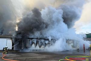 Brand in Heizkraftwerk am Freitagmorgen - keine Verletzten - massive Rauchsäule über Recklinghausen