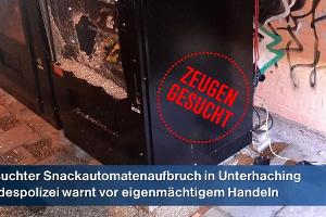 Beobachter eines Aufbruchversuchs angegriffen und verletzt - Zeugen gesucht -Bundespolizei warnt vor eigenmächtigem Einzuschreiten
