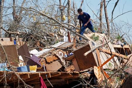 Bei den Tornados wurden - wie hier in Mississippi - Häuser komplett zerlegt. 